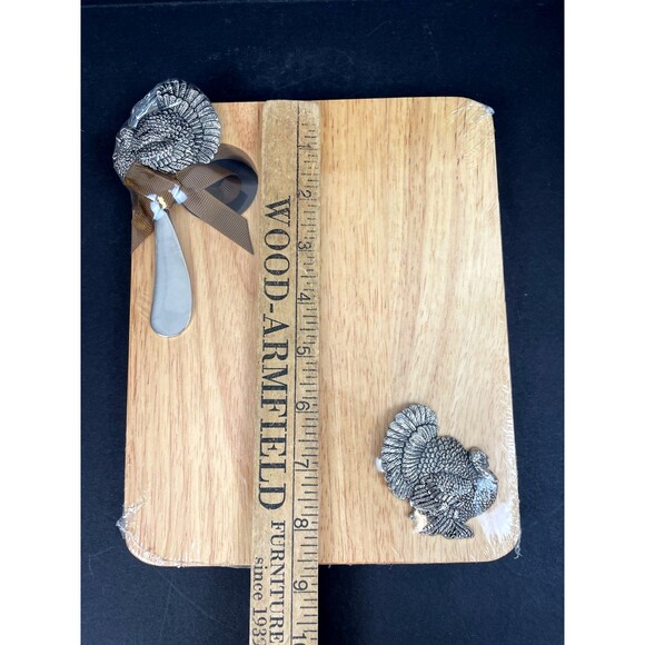 NEW Wood Cheese Board & Spreader Turkey The Home Collection Holiday Thanksgiving - Picture 4 of 6